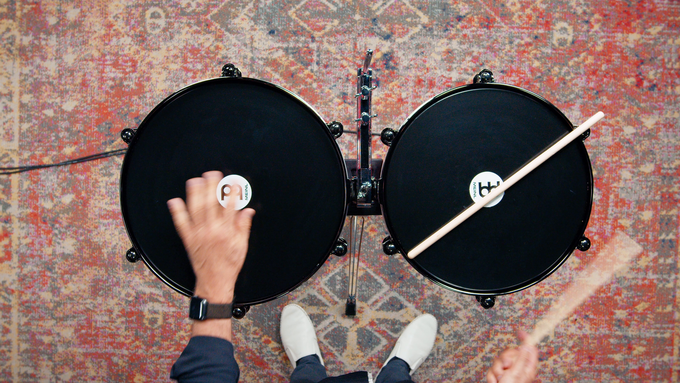 Manolito Rodriguez Signature Timbales, Atomic Red, Black Timbale Heads video