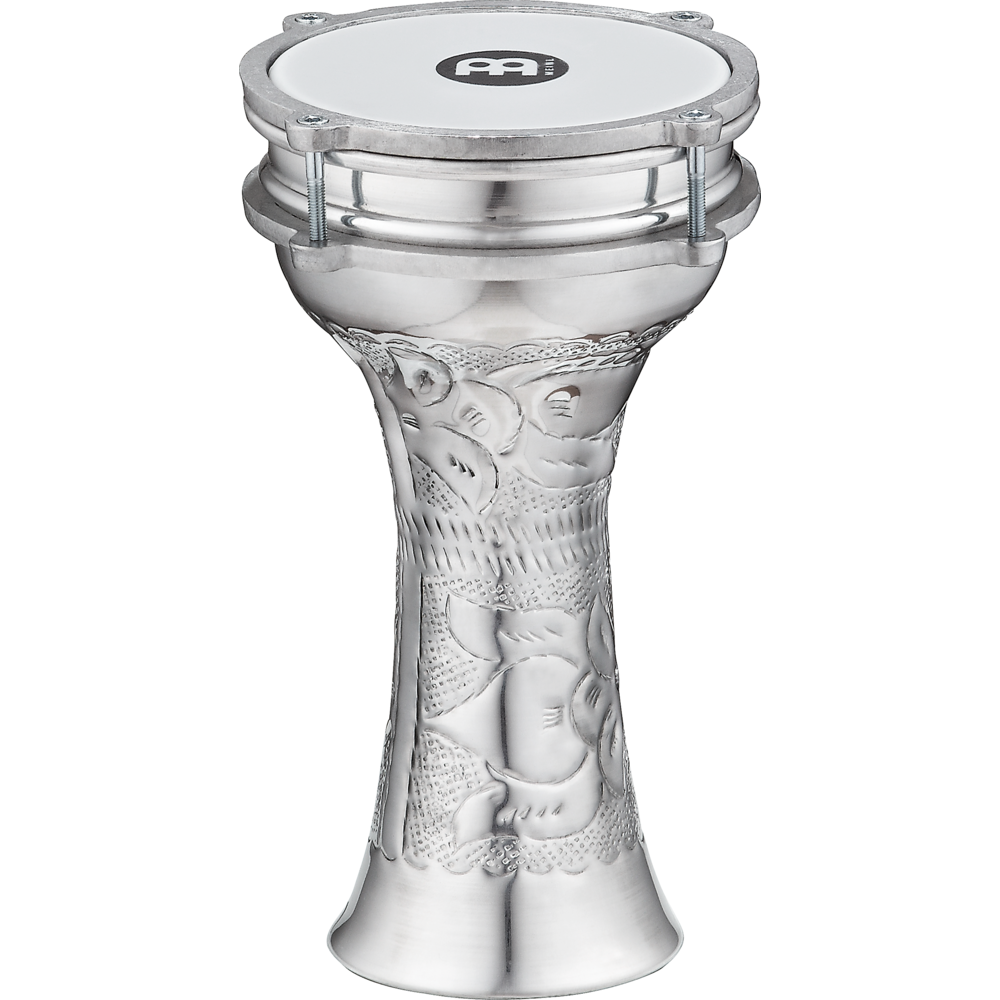 Meinl Percussion Darbuka with Hand Hammered Aluminum Shell MADE IN TURKEY 5 7/8 Tunable Synthetic Head 5 7/8 x 11 2-YEAR WARRANTY HE-111 