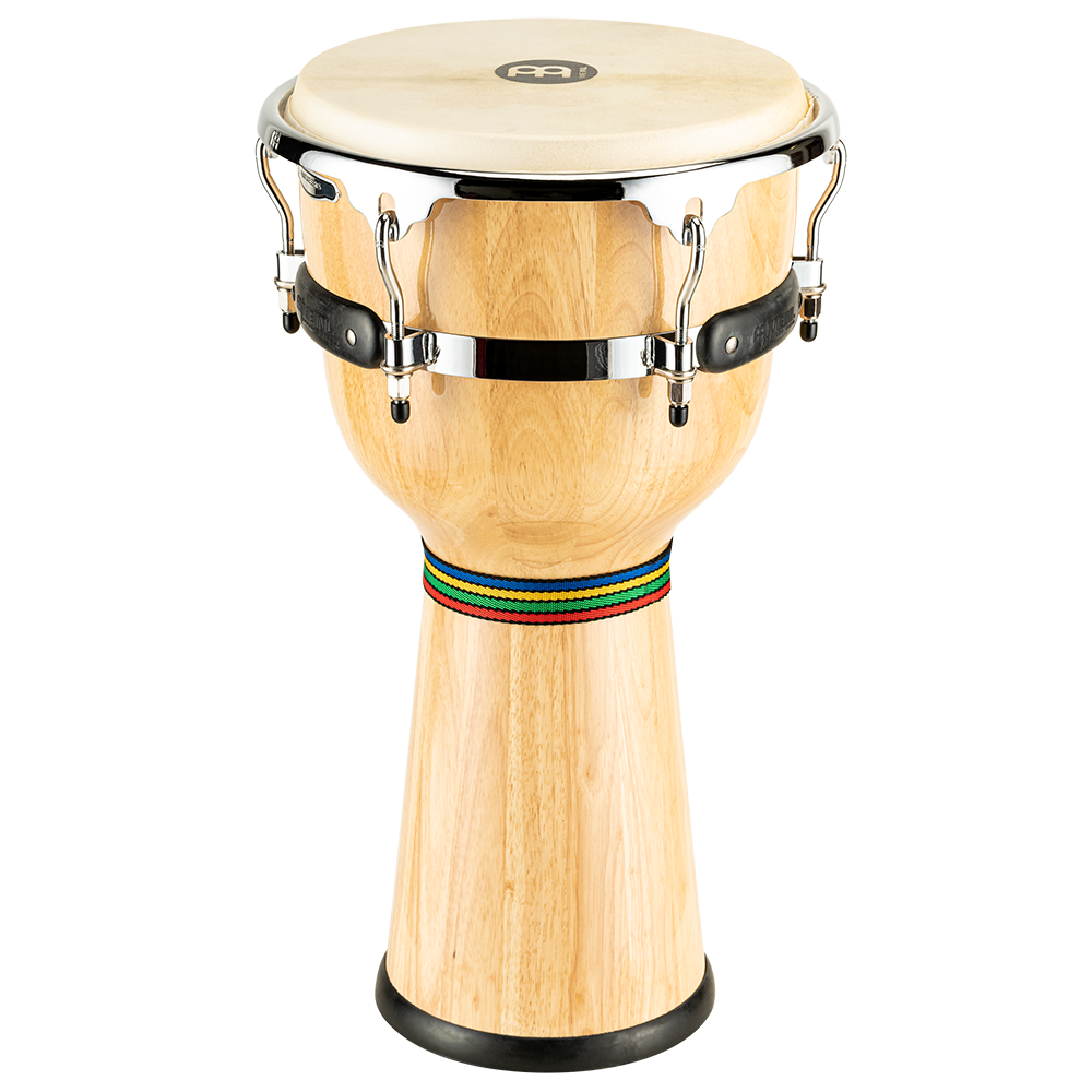 2-Year Warranty DJW3GAB-M Hardwood-NOT Made in CHINA-12 Goat Skin Head with Floatune Tuning System Meinl Percussion Djembe in Gold Amber Sunburst Finish 