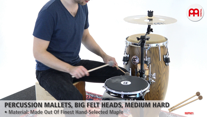 Percussion Mallet, Big Felt Head, Medium Hard, Pair video