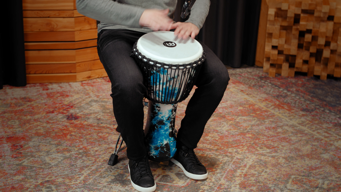 12" Synthetic Djembe, Synthetic Head (Patented), Galactic Blue Tie Dye  video
