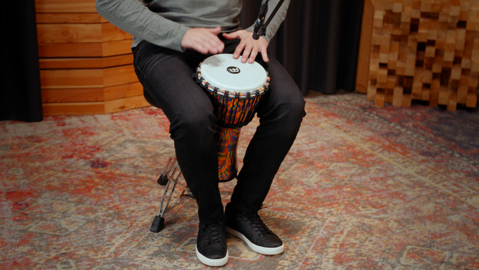 8" Synthetic Djembe, Synthetic Head (Patented), Kenyan Quilt video